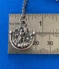 Load image into Gallery viewer, Aquarius  handmade sterling silver pendant. Zodiac sign coin necklace.