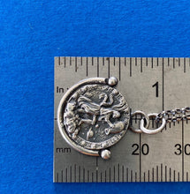 Load image into Gallery viewer, Aquarius  handmade sterling silver pendant. Zodiac sign coin necklace.