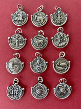 Load image into Gallery viewer, Aquarius  handmade sterling silver pendant. Zodiac sign coin necklace.