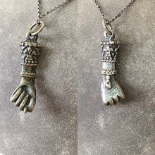 Load image into Gallery viewer, Victorian sterling silver figa hand.  Good luck charm amulet.
