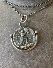 Load image into Gallery viewer, Aquarius  handmade sterling silver pendant. Zodiac sign coin necklace.