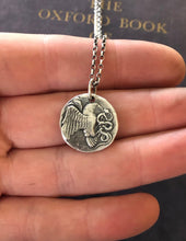 Load image into Gallery viewer, Eagle and Snake. Sterling silver  Antique Greek coin replica. Represents a huge struggle.