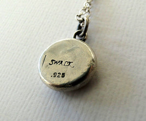 My Heart with love is beating….. sterling silver, wax letter seal impression. Rebus puzzle, love, romantic, heart, love, meaningful jewelry