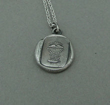 Load image into Gallery viewer, friendship, Rebus puzzle, antique wax seal impression, may the wings of friendship...... 100% sterling silver.