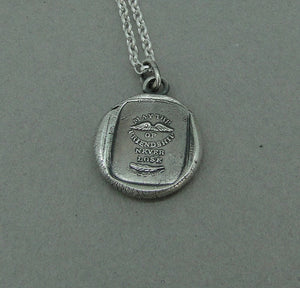 friendship, Rebus puzzle, antique wax seal impression, may the wings of friendship...... 100% sterling silver.