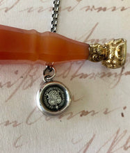 Load image into Gallery viewer, Victory or death! Vincere aut Mort.  Antique wax letter seal impression.  Empowering, motivational, meaningful jewelry