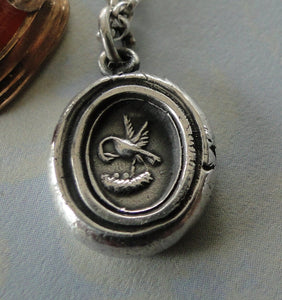 Pelican in her piety, parenthood necklace.  Family pendant, mother nurturing her young. Silver Mother or father gift,  chicks in a nest.