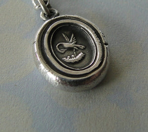 Pelican in her piety, parenthood necklace.  Family pendant, mother nurturing her young. Silver Mother or father gift,  chicks in a nest.