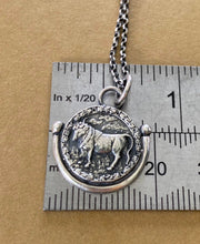 Load image into Gallery viewer, Taurus handmade sterling silver pendant. Zodiac sign coin necklace.