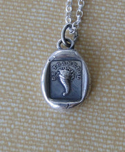 Load image into Gallery viewer, Sterling silver antique wax letter seal jewellery, featuring horn of plenty, and be thankful,  thank you necklace, blessings necklace