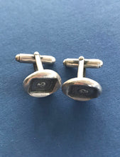Load image into Gallery viewer, Mortality cufflinks, skull, &#39;as you are so once was I&#39; sterling silver cufflinks. swalk, antique wax letter seal impression