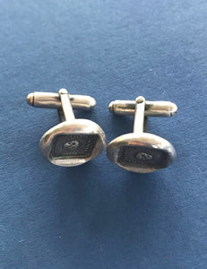 Mortality cufflinks, skull, &#39;as you are so once was I&#39; sterling silver cufflinks. swalk, antique wax letter seal impression