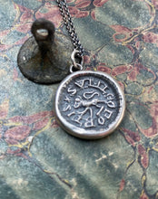 Load image into Gallery viewer, I am a strong Lion, Sum Leo Fortis, medieval antique wax letter seal.  Strength, courage, bravery.......