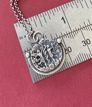 Load image into Gallery viewer, Gemini handmade sterling silver pendant. Zodiac sign coin necklace.