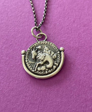 Load image into Gallery viewer, Capricorn  handmade sterling silver pendant. Zodiac sign coin necklace.