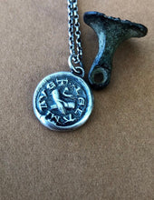 Load image into Gallery viewer, You have a loyal friend.... Lel Ami Avet.  Medieval antique wax letter seal impression, sterling silver friendship amulet.