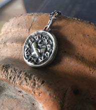 Load image into Gallery viewer, You have a loyal friend.... Lel Ami Avet.  Medieval antique wax letter seal impression, sterling silver friendship amulet.
