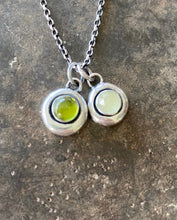 Load image into Gallery viewer, Vesuvianite Add ON. add some colour to your meaningful necklace. 6mm vesuvianite cabochon in a nugget of sterling silver.