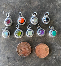 Load image into Gallery viewer, Vesuvianite Add ON. add some colour to your meaningful necklace. 6mm vesuvianite cabochon in a nugget of sterling silver.
