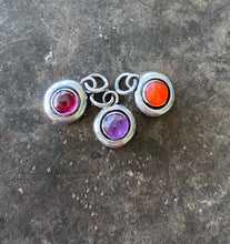 Load image into Gallery viewer, Orange Carnelian Faceted Add ON. add some colour to your meaningful necklace. 6mm orange carnelian set  in a nugget of sterling silver.