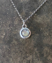 Load image into Gallery viewer, Labradorite Add ON. add some colour to your meaningful necklace. 6mm  cabochon in a nugget of sterling silver.