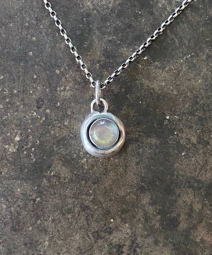Labradorite Add ON. add some colour to your meaningful necklace. 6mm  cabochon in a nugget of sterling silver.