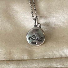 Load image into Gallery viewer, Labradorite Add ON. add some colour to your meaningful necklace. 6mm  cabochon in a nugget of sterling silver.