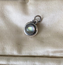 Load image into Gallery viewer, Labradorite Add ON. add some colour to your meaningful necklace. 6mm  cabochon in a nugget of sterling silver.