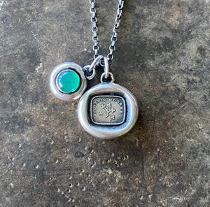 Green Onyx and sterling silver Add ON. add some colour to your meaningful necklace. 6mm green onyx set  in a nugget of sterling silver.