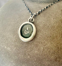 Load image into Gallery viewer, Thistle, emblem of Scotland. Antique wax seal impression.  Handmade with sterling silver.
