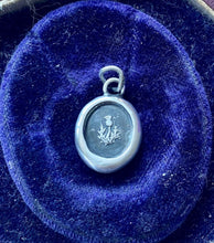 Load image into Gallery viewer, Thistle, emblem of Scotland. Antique wax seal impression.  Handmade with sterling silver.