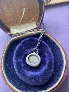 Forgive and forget……  antique wax letter seal impression.  Handmade amulet in sterling silver