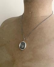 Load image into Gallery viewer, Courage, have to courage to succeed. Reap your rewards.  success. Lion and weath sheafs heraldry pendant. Antique wax seal impression.
