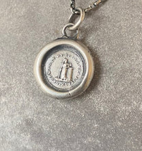 Load image into Gallery viewer, I know that my redeemer liveth, antique wax letter seal pendant.  Handel’s Messiah.  Music lovers ChristIan pendant.  Religious amulet.