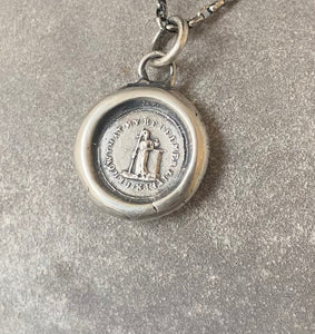 I know that my redeemer liveth, antique wax letter seal pendant.  Handel’s Messiah.  Music lovers ChristIan pendant.  Religious amulet.
