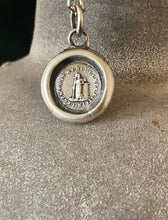 Load image into Gallery viewer, I know that my redeemer liveth, antique wax letter seal pendant.  Handel’s Messiah.  Music lovers ChristIan pendant.  Religious amulet.