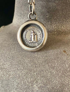 I know that my redeemer liveth, antique wax letter seal pendant.  Handel’s Messiah.  Music lovers ChristIan pendant.  Religious amulet.