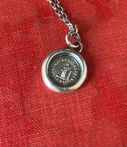 I know that my redeemer liveth, antique wax letter seal pendant.  Handel’s Messiah.  Music lovers ChristIan pendant.  Religious amulet.