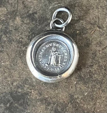 Load image into Gallery viewer, I know that my redeemer liveth, antique wax letter seal pendant.  Handel’s Messiah.  Music lovers ChristIan pendant.  Religious amulet.