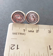 Load image into Gallery viewer, Love, truth stud earrings. Sterling earrings. Handmade wax seal jewellery.