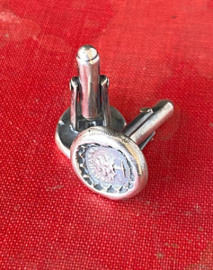 Unshaken cufflinks.  Solid oak tree, unshaken antique wax seal sterling silver cufflinks.