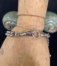 Load image into Gallery viewer, Victorian style, solid sterling silver curb chain bracelet.  It the style of a Victorian watch chain.  You choose your size.