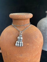 Load image into Gallery viewer, Smaller lions paw pendant. Victorian pendant, handmade sterling silver pendant.