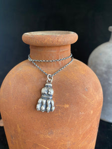 Smaller lions paw pendant. Victorian pendant, handmade sterling silver pendant.
