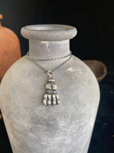 Smaller lions paw pendant. Victorian pendant, handmade sterling silver pendant.