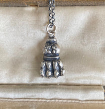 Load image into Gallery viewer, Smaller lions paw pendant. Victorian pendant, handmade sterling silver pendant.