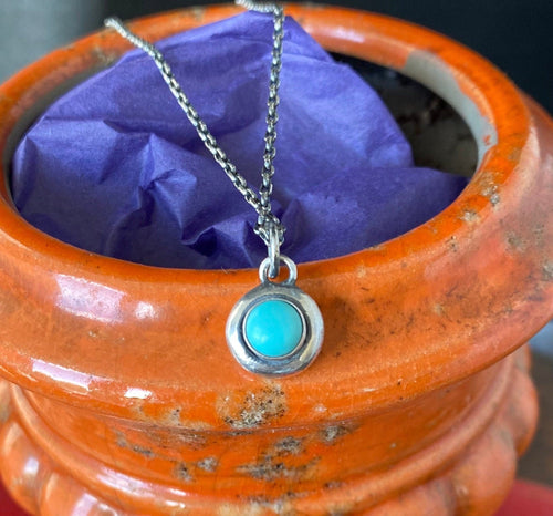 Beautiful blue turquoise and sterling silver Add ON. add some colour to your meaningful necklace. 6mm sterling and turquoise charm.