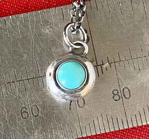 Beautiful blue turquoise and sterling silver Add ON. add some colour to your meaningful necklace. 6mm sterling and turquoise charm.