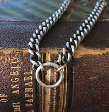 Load image into Gallery viewer, Sterling silver curb chain.  Large loop to hang your amulet, charm, treasure. made to order to your size.