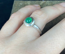 Load image into Gallery viewer, SWALK nugget ring with Green Onyx. Sterling silver handmade ring.  Made to order in your size.